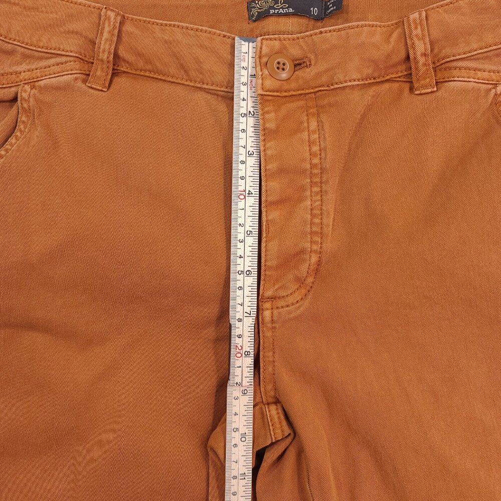 Prana Womens Janessa Chino Pants Size 10 Brown Button Fly Tapered Leg Stretch - Picture 6 of 12
